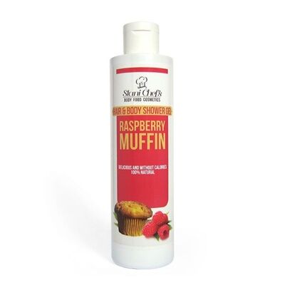 Gel doccia per capelli e corpo con muffin ai lamponi, 250 ml