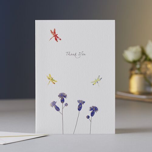 Thistles & Dragonflies Thank You Card