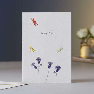 Thistles & Dragonflies Thank You Card