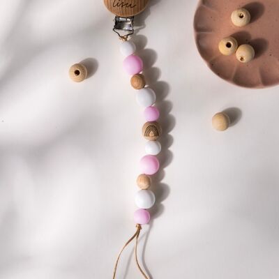 TISU pacifier strap, Rose