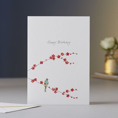 Blossom & One Bird Geburtstagskarte