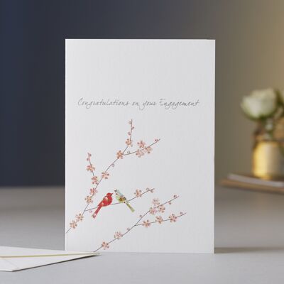 Blossom & Two Birds Engagement Card