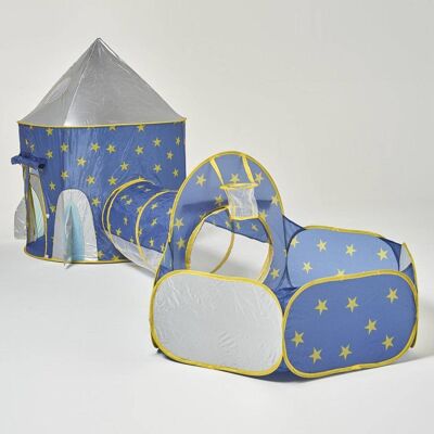 Pop Up Game Tent with Blue Tunnel