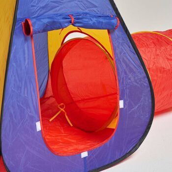 Tente de jeu Pop Up avec tunnel rouge jaune bleu 4