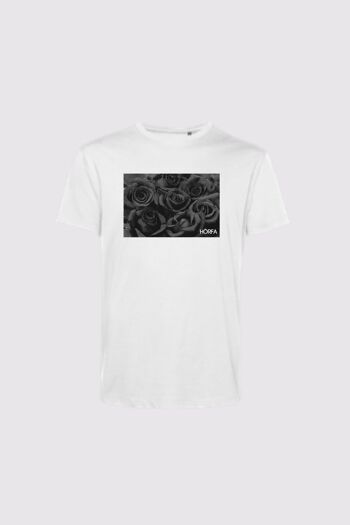 T-shirt Roses noires - Blanc