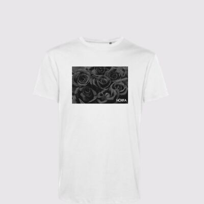 Schwarzes Rosen-T-Shirt - Weiß