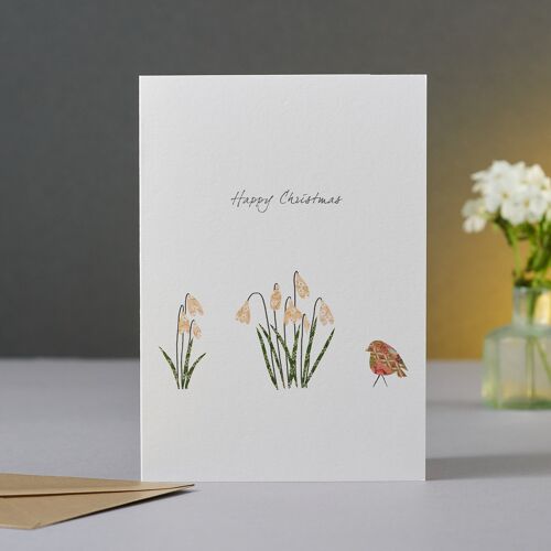 Snowdrops & Robin Christmas Card