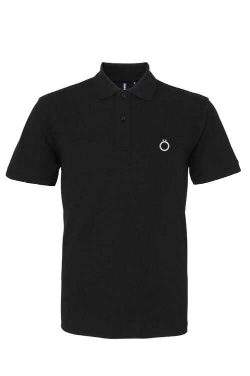 Umlaut Classic Pölö Shirt in Steel Grey - Black