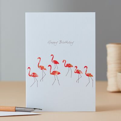 Tarjeta de cumpleaños Flamingo Dance