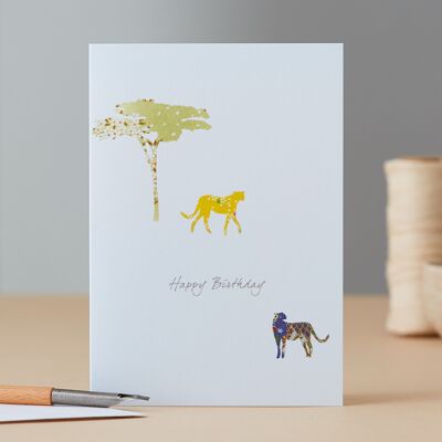 Carte d'anniversaire de guépards