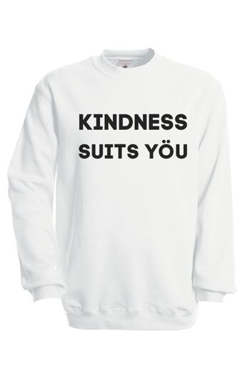 Sweat Kindness Suits Yöu Gris Clair - Blanc