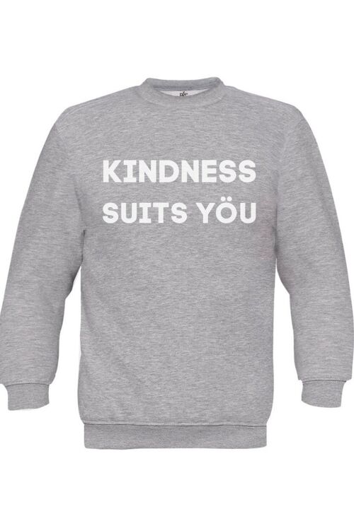 Kindness Suits Yöu Sweatshirt in Light Grey - Light Grey