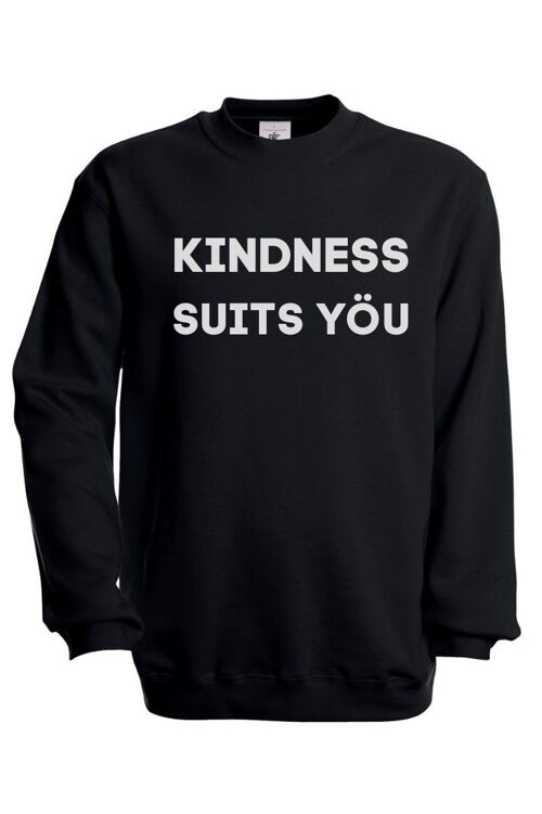 Kindness Suits Yöu Sweatshirt in White - Black