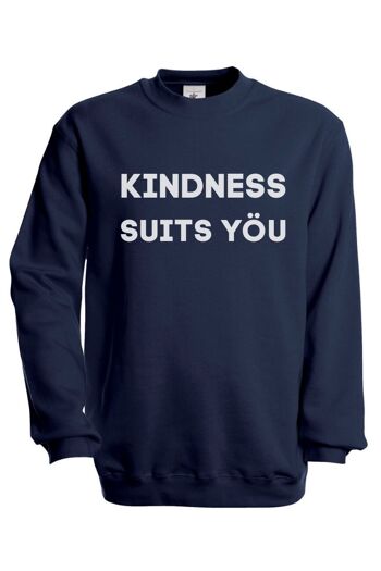 Sweat Kindness Suits Yöu Blanc - Marine