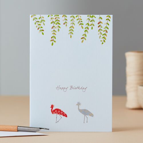 Two Cranes Birthday Card