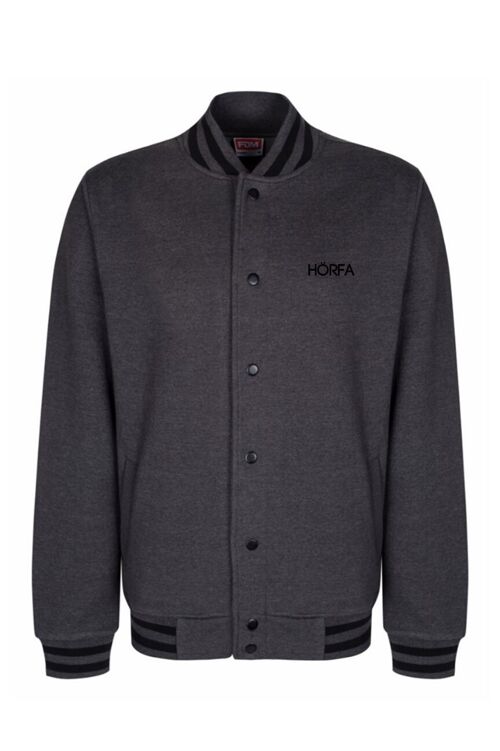 Varsity Jacket in Charcoal/Black