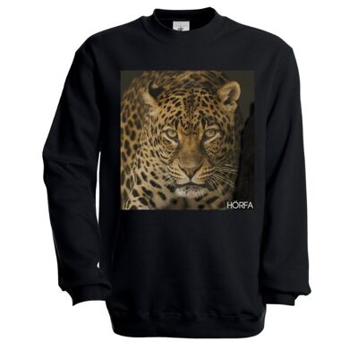 Leöpard Sweatshirt in White - Black