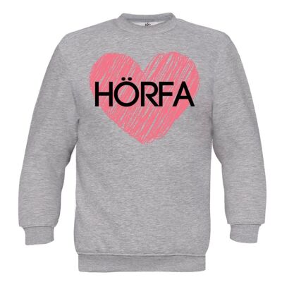 Red Heart Sweatshirt in Steel Grey - Light Grey