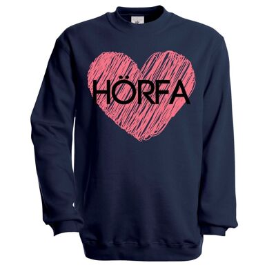 Red Heart Sweatshirt in Navy - Navy