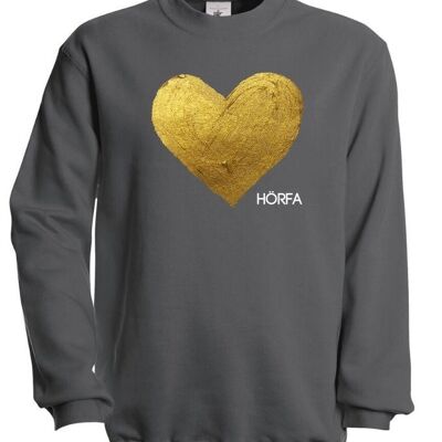 Heart öf Göld Sweatshirt in White - Steel Grey