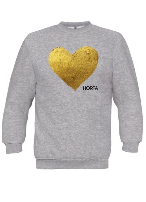 Heart öf Göld Sweatshirt in White - Light Grey