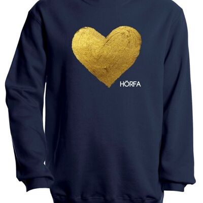 Heart öf Göld Sweatshirt in Stahlgrau - Navy