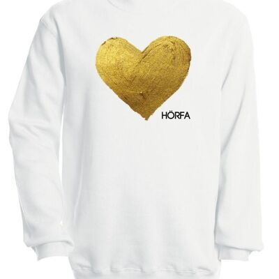 Heart öf Göld Sweatshirt in Stahlgrau - Weiß