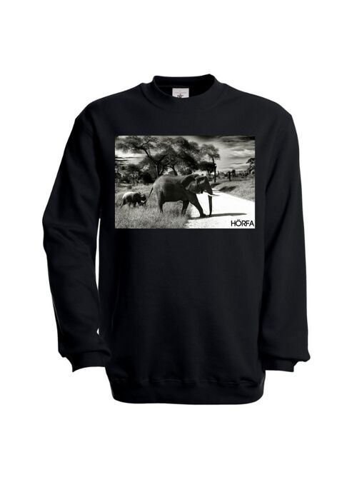 Elephant Sweatshirt in Black - Black