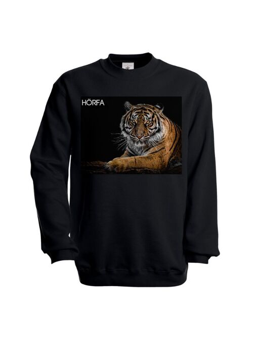 Tiger Sweatshirt in White - Black