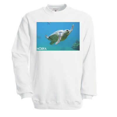 Sea Turtle Sweatshirt in White - White