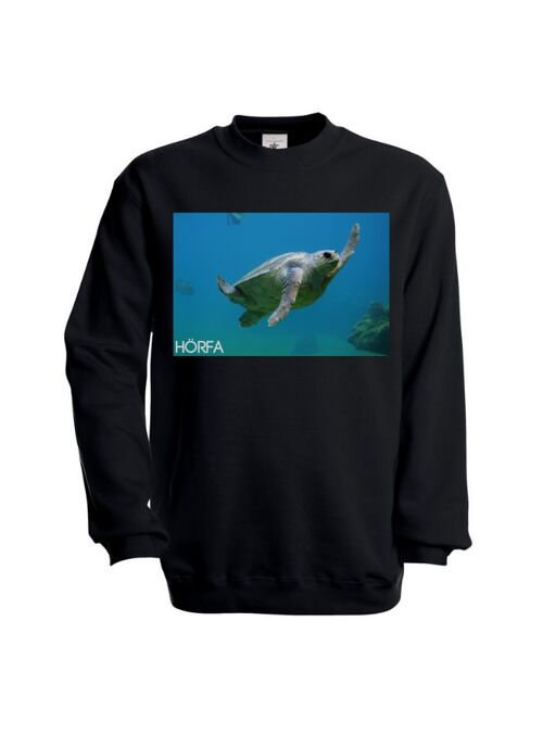 Sea Turtle Sweatshirt in Black - Black