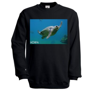 Sea Turtle Sweatshirt in Black - Black