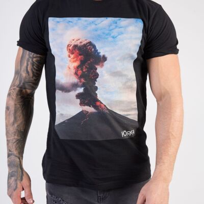 Camiseta Erupción - Negro