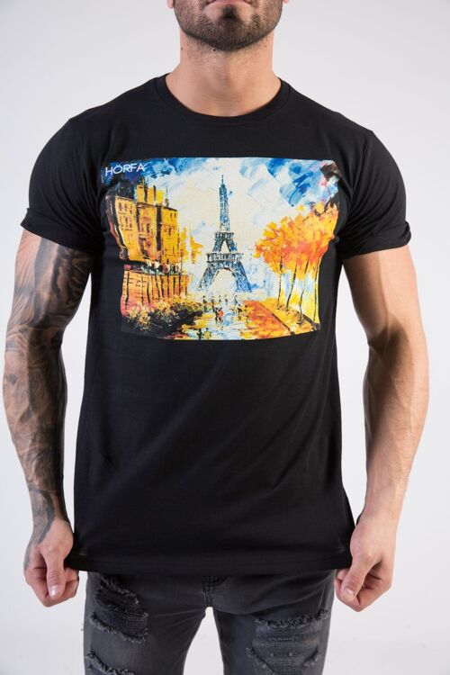 Watercölöur in Paris T-Shirt - Black