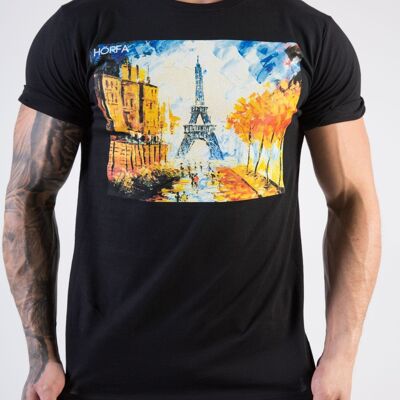 Watercölöur in Paris T-Shirt - Schwarz