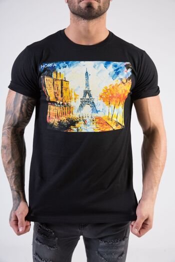 T-shirt Watercölöur à Paris - Noir 1