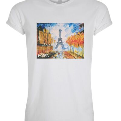 Watercölöur in Paris T-Shirt - Weiß
