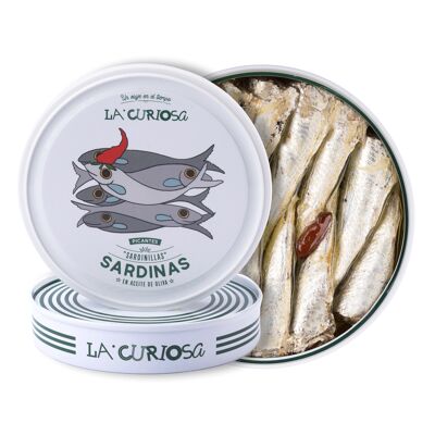 Small sardines in spicy olive oil 10/14 pieces