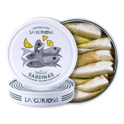 Sardines à l'huile d'olive au citron 10/14 pièces