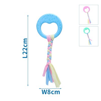 TPR&COTTON ROPE TOYS MOON L22*W8CM BLUE/PINK/GREEN