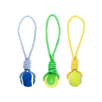 ROPE TOY WITH ONE TEENIS BALL L15"