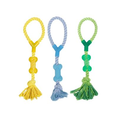 ROPE TOY WITH PLASTIC BONE L16"