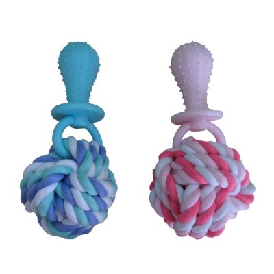 ROPE WITH TPR TOY 13.97cm BLUE PINK