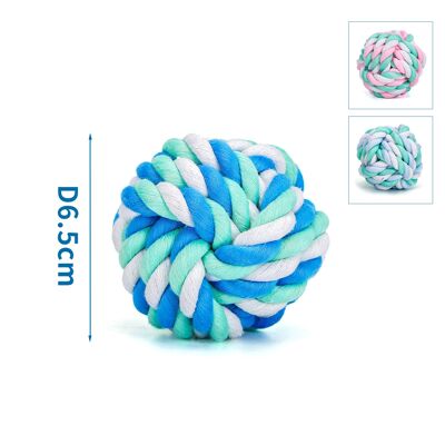 COTTON ROPE TOY D6.5CM 70-80G PINK/BLUE/PURPLE