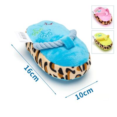 PLUSH TOY COTTON ROPE SLIPPERS L16*W10CM BLUE/PINK/YELLOW