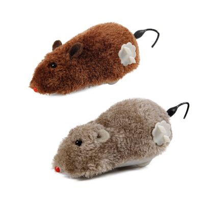 CAT TOY MOUSE GREY BROWN