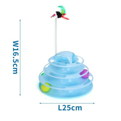 CAT TOYS PLAY BASE WITH BALLS L25*W16.5CM BLUE
