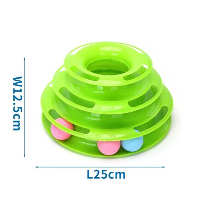 CAT TOYS PLAY BASE WITH BALLS L25*W12.5CM GREEN
