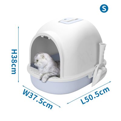 CAT LITTER BOX WITH LITTER SCOOP S L50.5*W37.5*H38CM GRAY