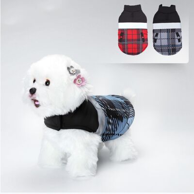 THREE LAYERS PET JACKET WITH REFLECTIVE L20CM/L25CM/L30CM BLACK RED/BLACK BLUE/BLACK GRAY